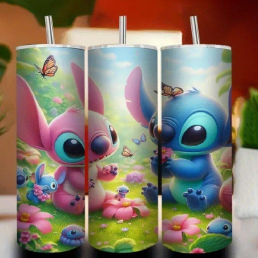 New Disney Stitch 20oz Stainless Steel Tumbler Cup | Insulated Travel Tumbler